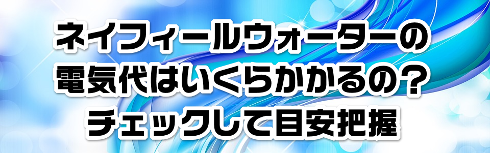 �l�C�t�B�[���E�H�[�^�[�̓d�C��͂����炩����́H�`�F�b�N���Ėڈ��c��